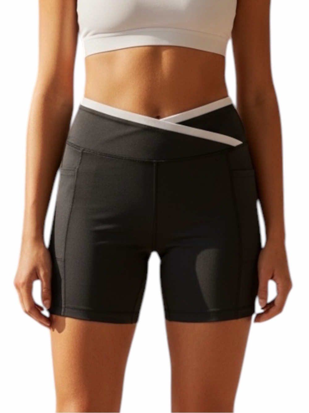 🖤Juicy Couture Sport Black Athletic Shorts with White Blue Waistband. NWT